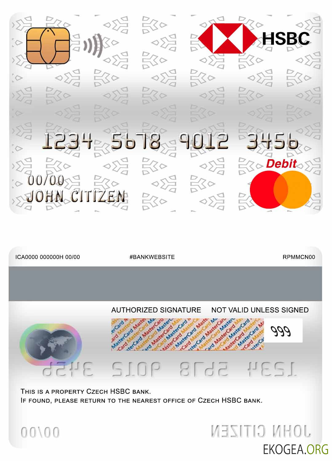 Carte de débit principale de la banque HSBC tchèque